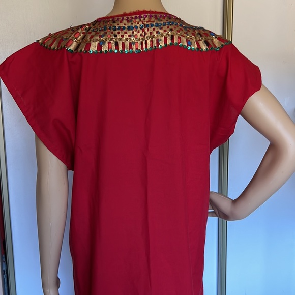 Authentic Egyptian cotton pharaonic traditional dress sequins. Large - Picture 4 of 12